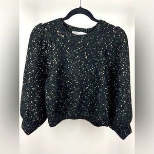 Zara Metallic Sweater Black/Gold Size Medium